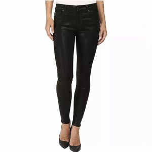 7 For All Mankind Jeans Faux Leather Coated Black